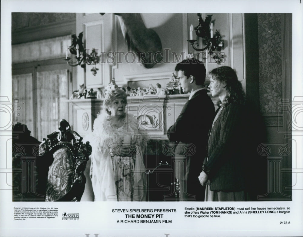 1988 Press Photo Maureen Stapleton Tom Hanks and Shelley Long in &quot;The Money Pit&quot; - Historic Images