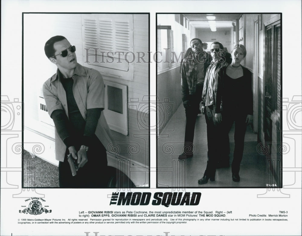 1999 Press Photo Giovanni Ribisi Omar Epps Claire Danes in &quot;The Mod Squad&quot; - Historic Images