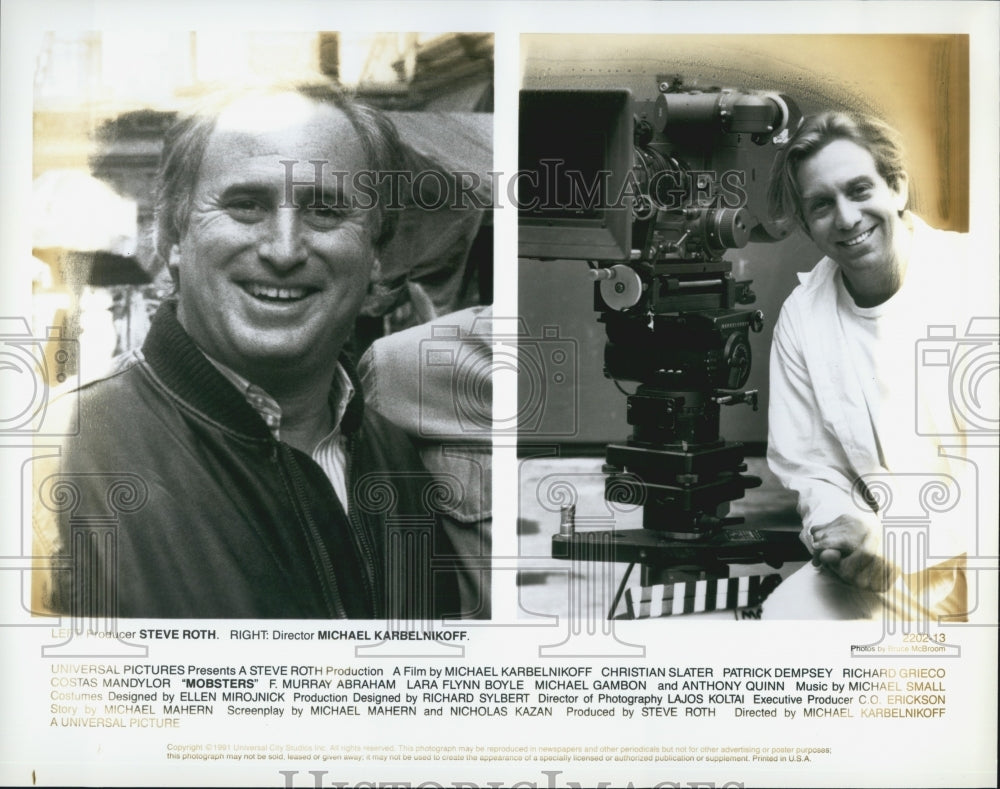 1991 Press Photo Steve Roth Producer Michael Karbelnikoff Director &quot;Mobsters&quot; - Historic Images