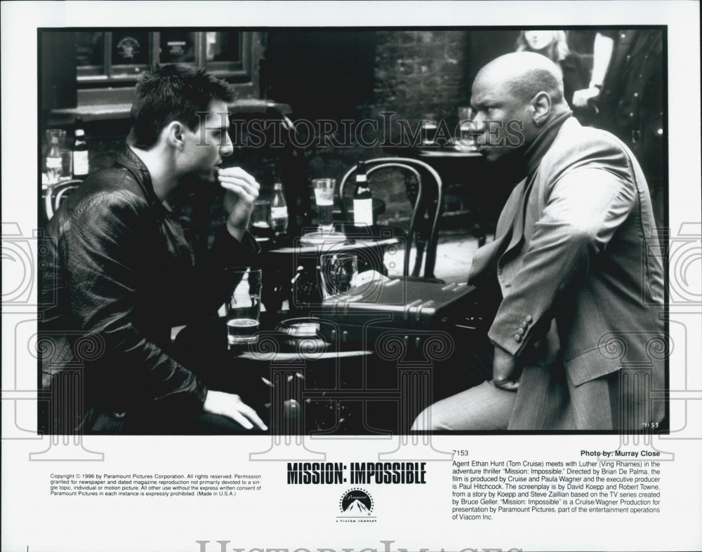 1996 Press Photo Tom Cruise and Ving Rhames in "Mission: Impossible" - Historic Images