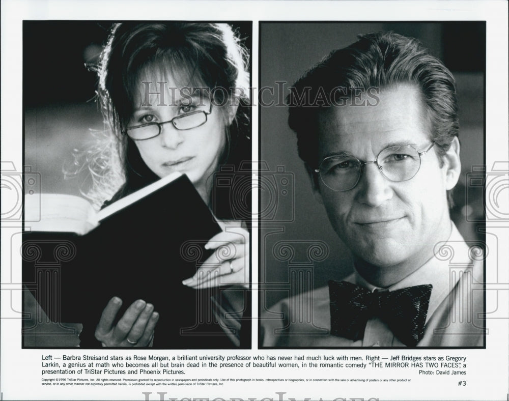 1996 Press Photo Barbra Streisand and Jeff Bridges in "The Mirror Has Two Faces" - Historic Images