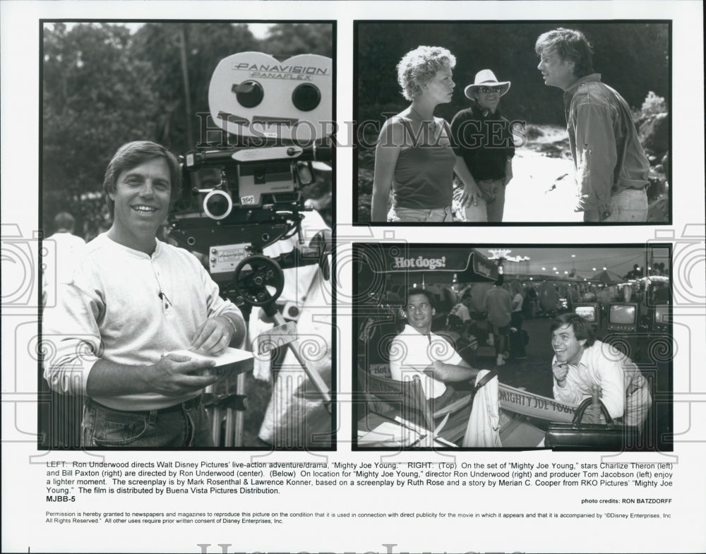 1998 Press Photo Ron Underwood directs "Mighty Joe Young" with Charlize Theron - Historic Images