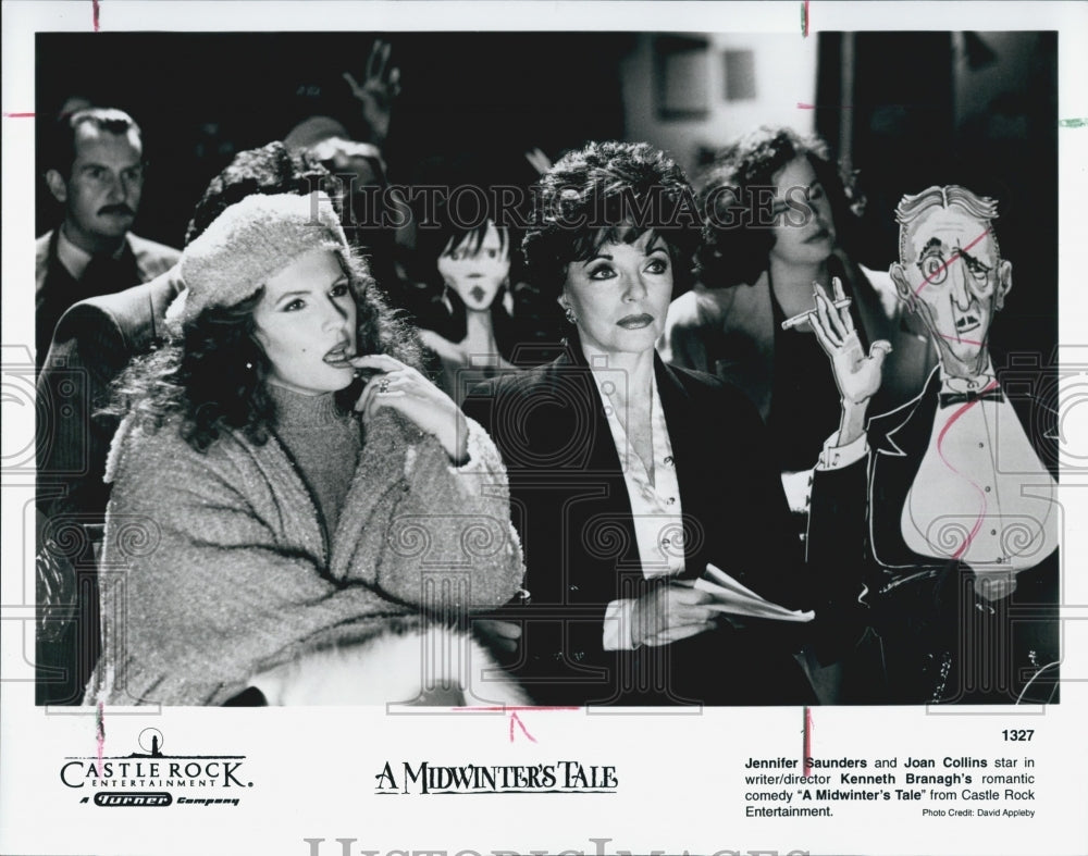 1995 Press Photo Jennifer Saunders and Joan Collins in &quot;A Midwinter&#39;s Tale&quot; - Historic Images