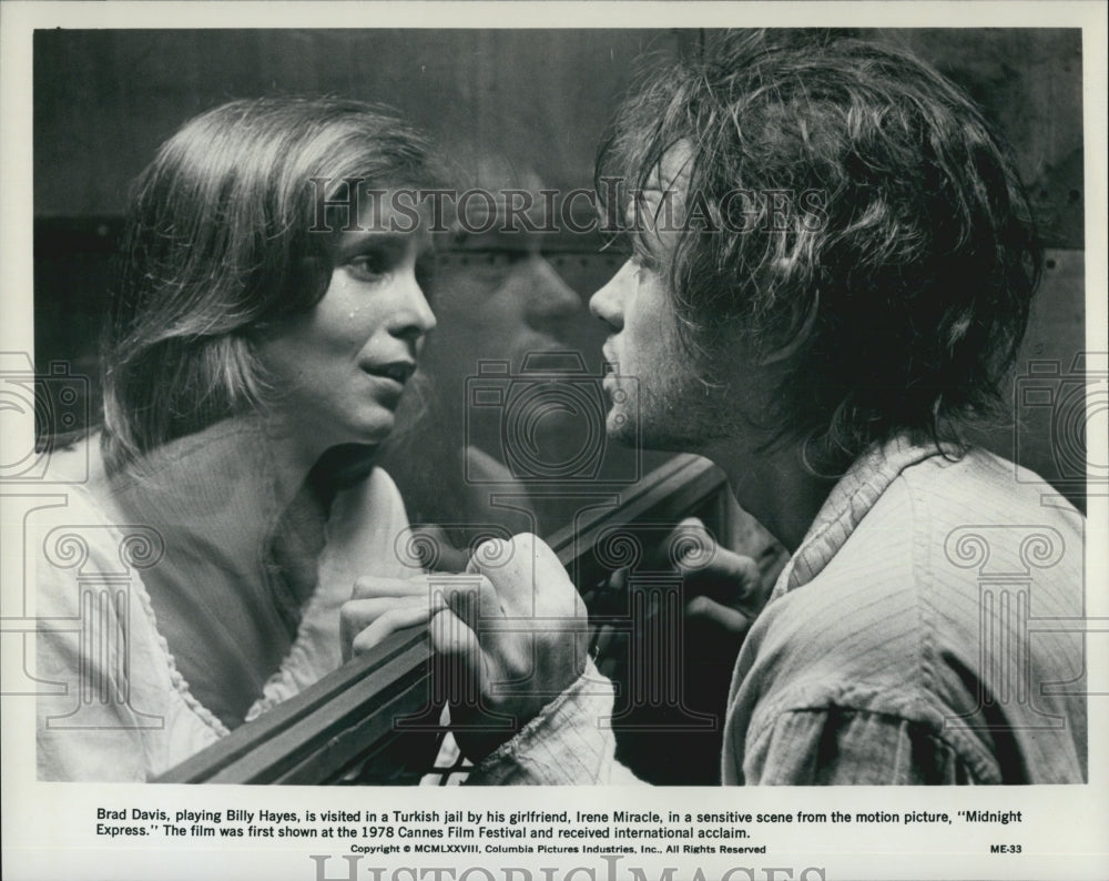 1978 Press Photo Brad Davis and Irene Miracle in "Midnight Express" - Historic Images