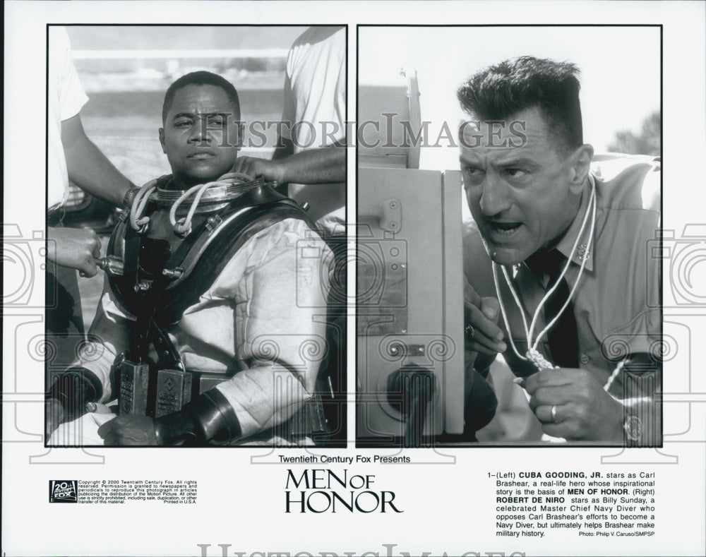 2000 Press Photo Cuba Gooding Jr and Robert De Niro in &quot;Men of Honor&quot; - Historic Images