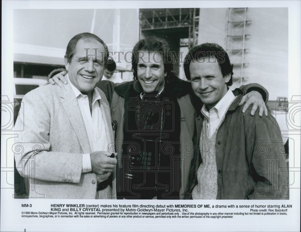 1988 Press Photo Alan King, Billy Crystal, Henry Winkler &quot;Memories Of Me&quot; - Historic Images