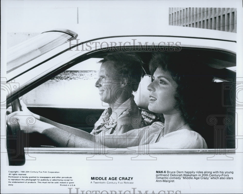 1980 Press Photo Bruce Dern and Deborah Wakeham in &quot;Middle Age Crazy&quot; - Historic Images