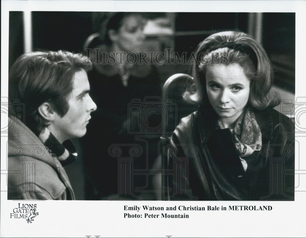 1999 Press Photo Emily Watson And Christian Bale In "Metroland" - Historic Images