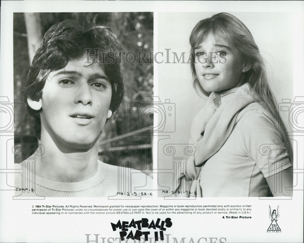 1984 Press Photo Actors John Mengatti And Kim Richards In "Meatballs Part II" - Historic Images