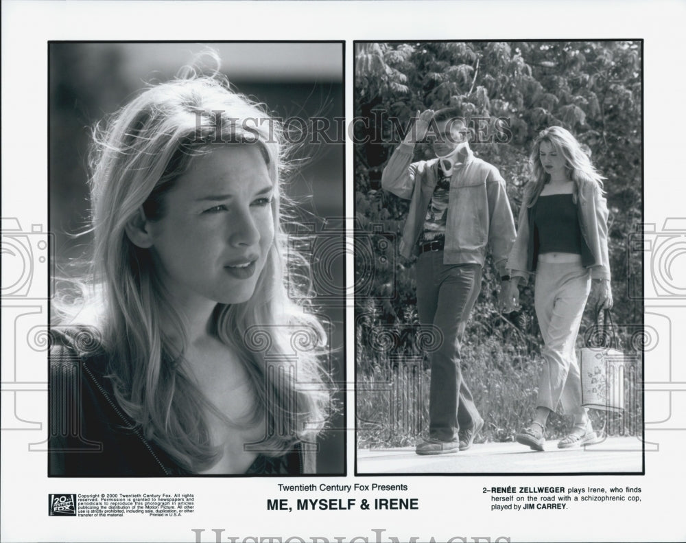 2000 Press Photo "Me Myself And Irene" Jim Carrey Renee Zellweger - DFPG40767 - Historic Images