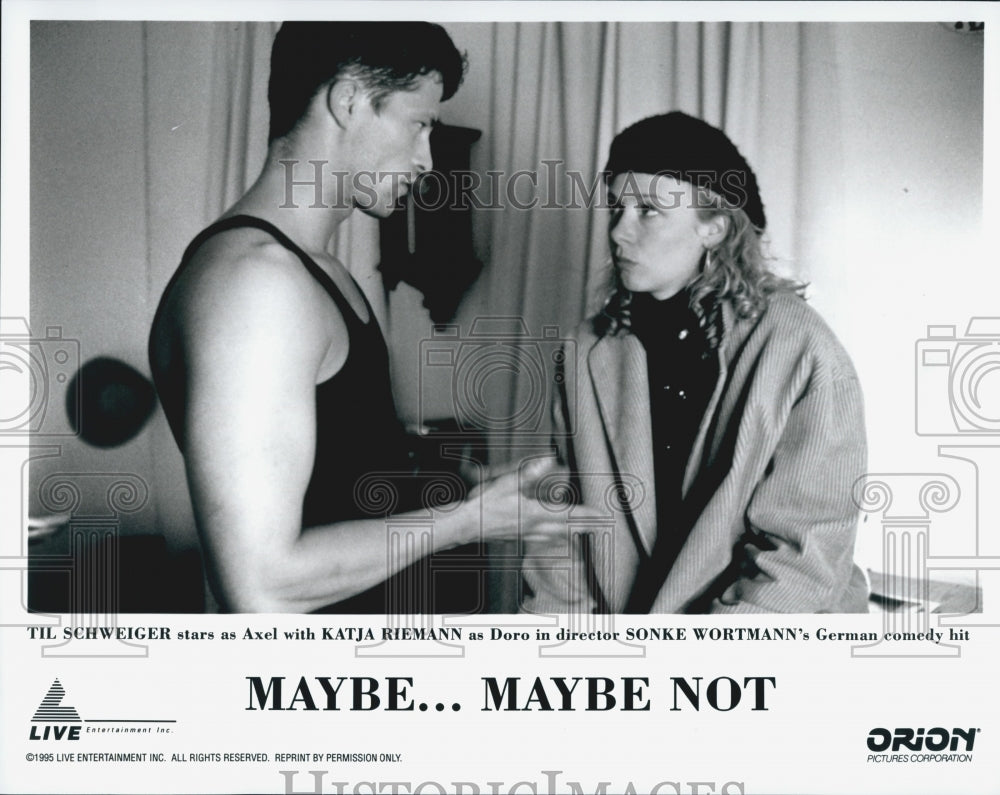 1995 Press Photo &quot;Maybe, Maybe Not&quot; Film Actor Til Schweiger Katja Riemann - Historic Images