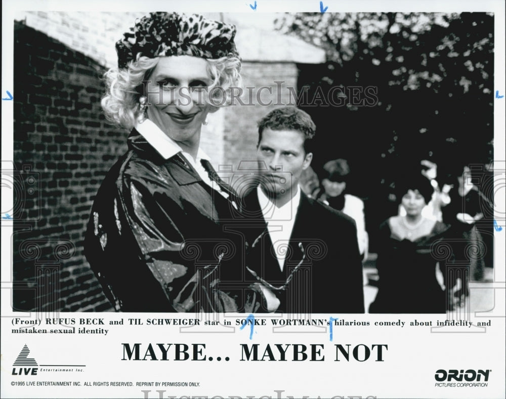 1995 Press Photo &quot;Maybe, Maybe Not&quot; Film Actor Til Schweiger Rufus Beck - Historic Images