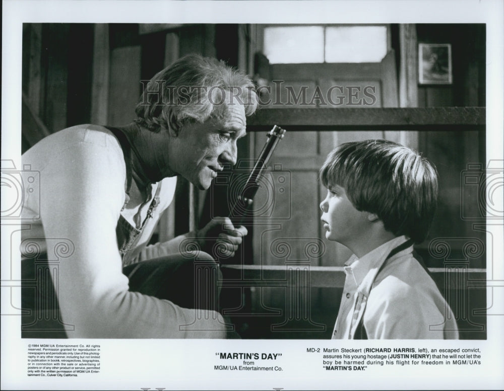 1984 Press Photo &quot;Martin&#39;s Day&quot; Richard Harris &amp; Justin Henry - Historic Images