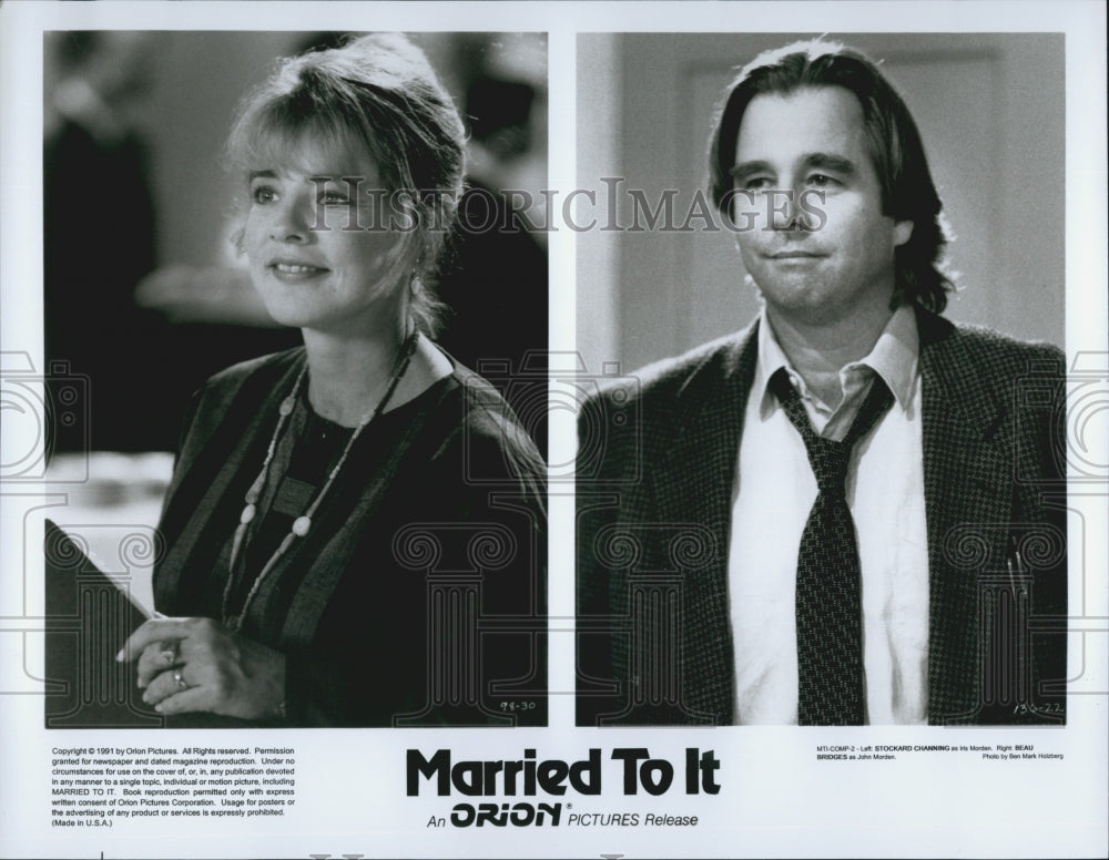 1991 Press Photo  &quot;Married To It&quot; Beau Bridges &amp; Stockard Channing - Historic Images