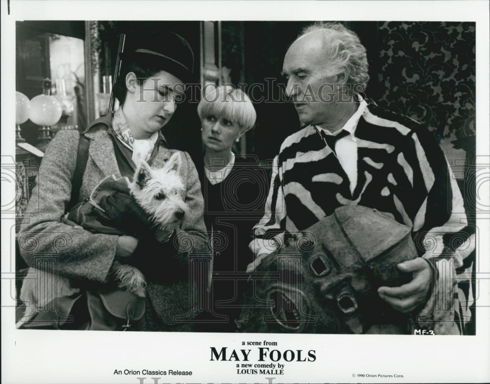 1990 Press Photo &quot;May Fools&quot; Bruno Carette Actor Louis Malle Dominique Blanc - Historic Images