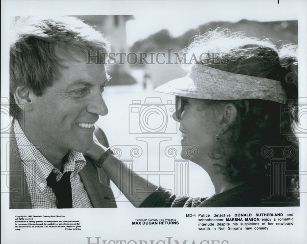 1983 Press Photo &quot;Max Dugan Returns&quot; Marsha Mason Donald Sutherland - Historic Images