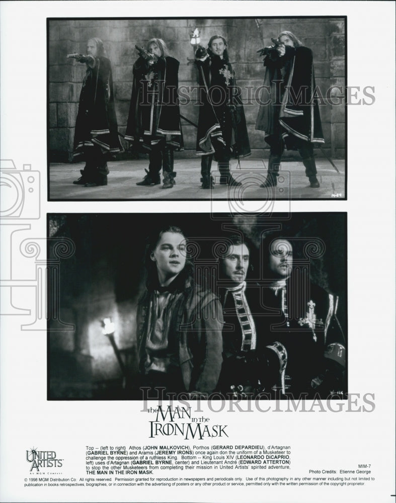 1998 Press Photo  "The Man in the Iron Mask" ,John Malkovich,Gerard Depardieu - Historic Images