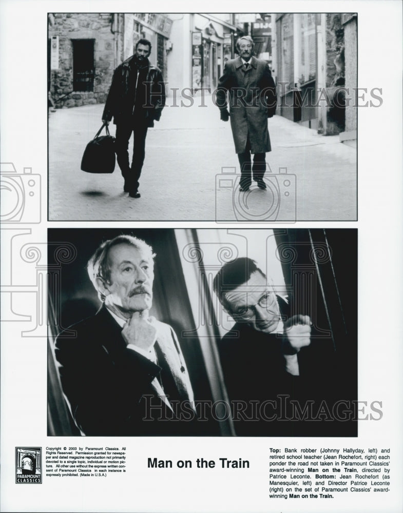 2003 Press Photo &quot;Man on the Train&quot; Johnny Hallyday,Jean Rochefort,dir PLeconite - Historic Images