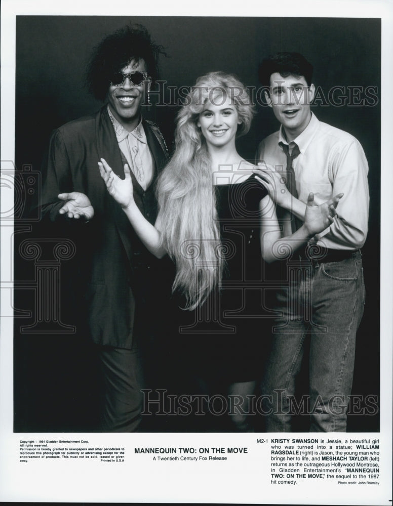 1991 Press Photo Kristy Swanson, William Ragsdale in "Mannequin Two On The Move" - Historic Images