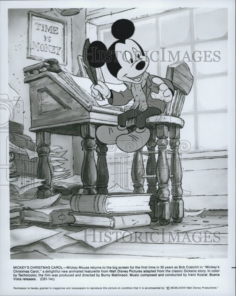 1983 Press Photo Walt Disney's Animated Film "Mickey's Christmas Carol" - Historic Images