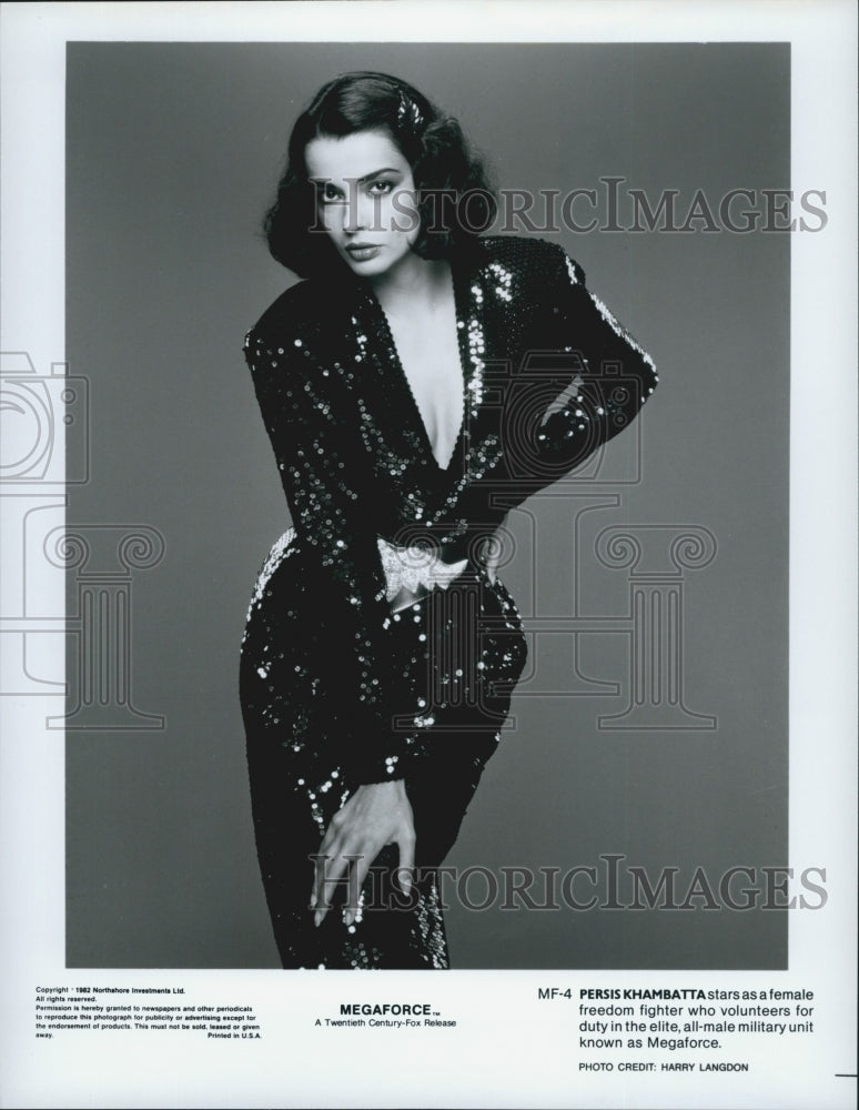 1982 Press Photo Persis Khambatta in "Megaforce" - Historic Images
