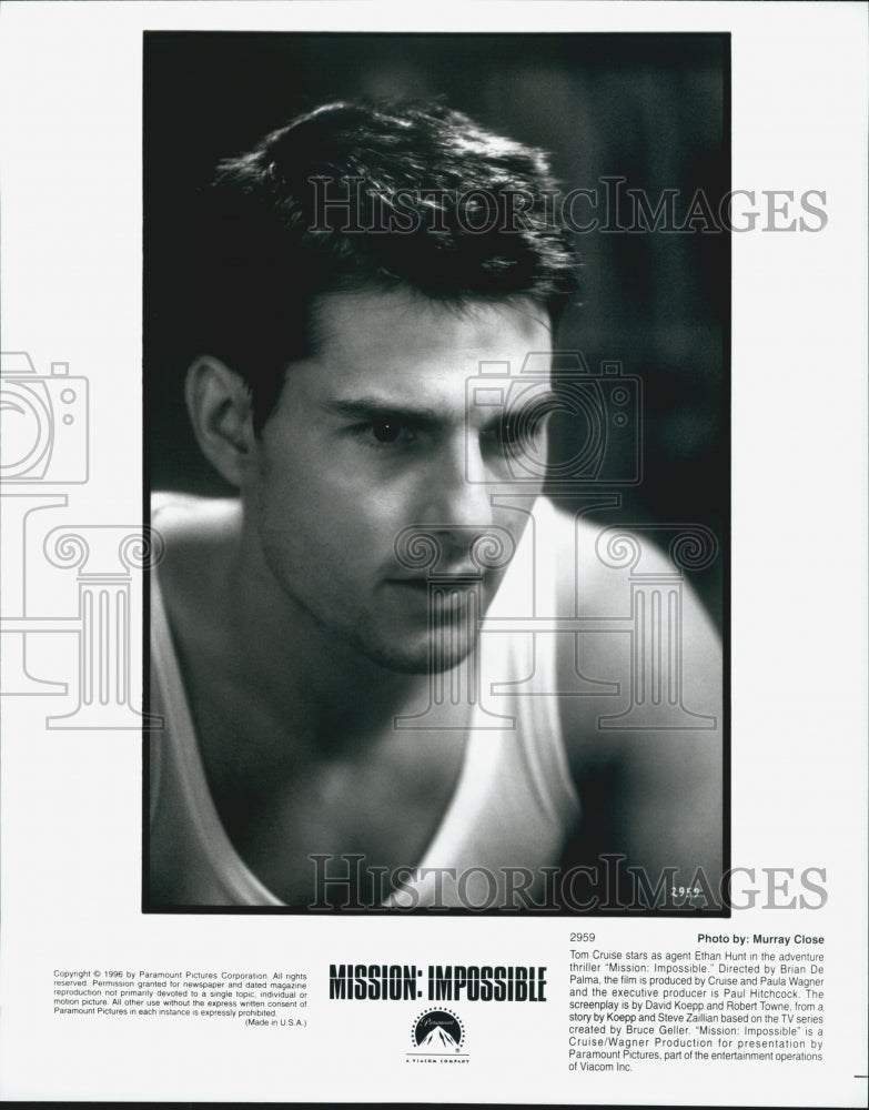 1996 Press Photo Actor Tom Cruise in in &quot;Mission: Impossible&quot; Film - Historic Images