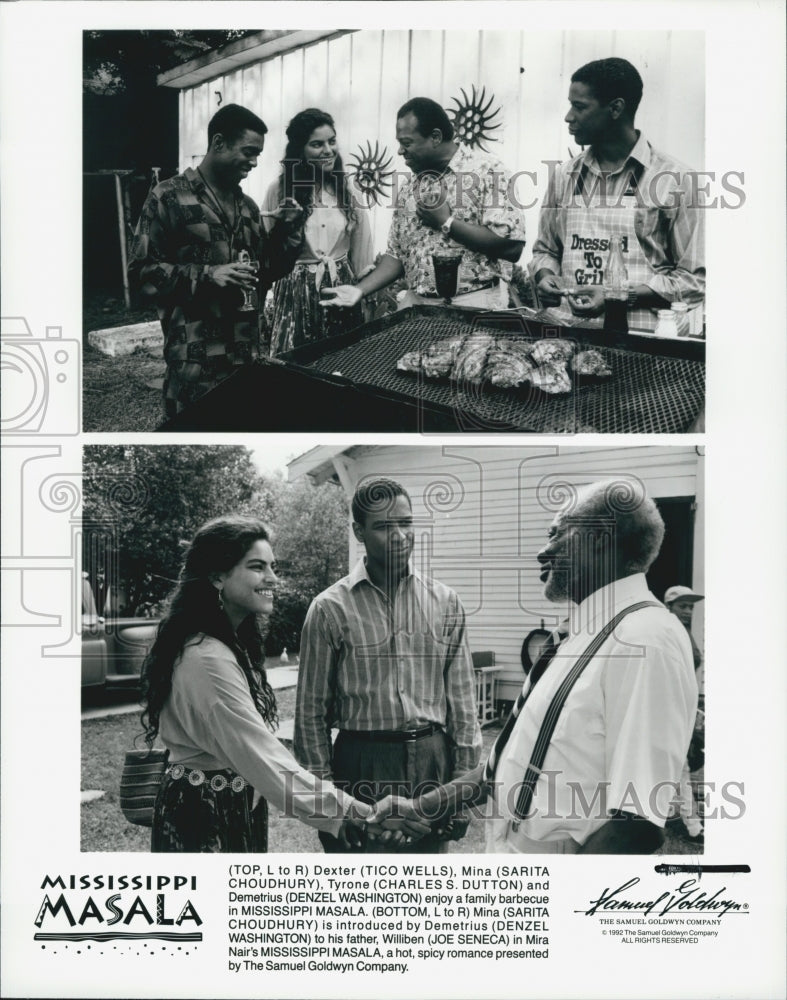 1992 Press Photo Tico Wells and Sarita Choudhury in "Mississippi Masala" - Historic Images