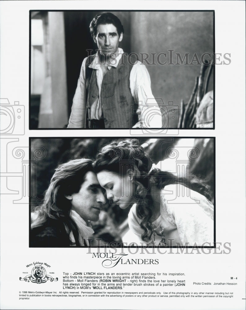 1996 Press Photo &quot;Moll Flanders&quot; Starring John Lynch and Robin Wright - Historic Images