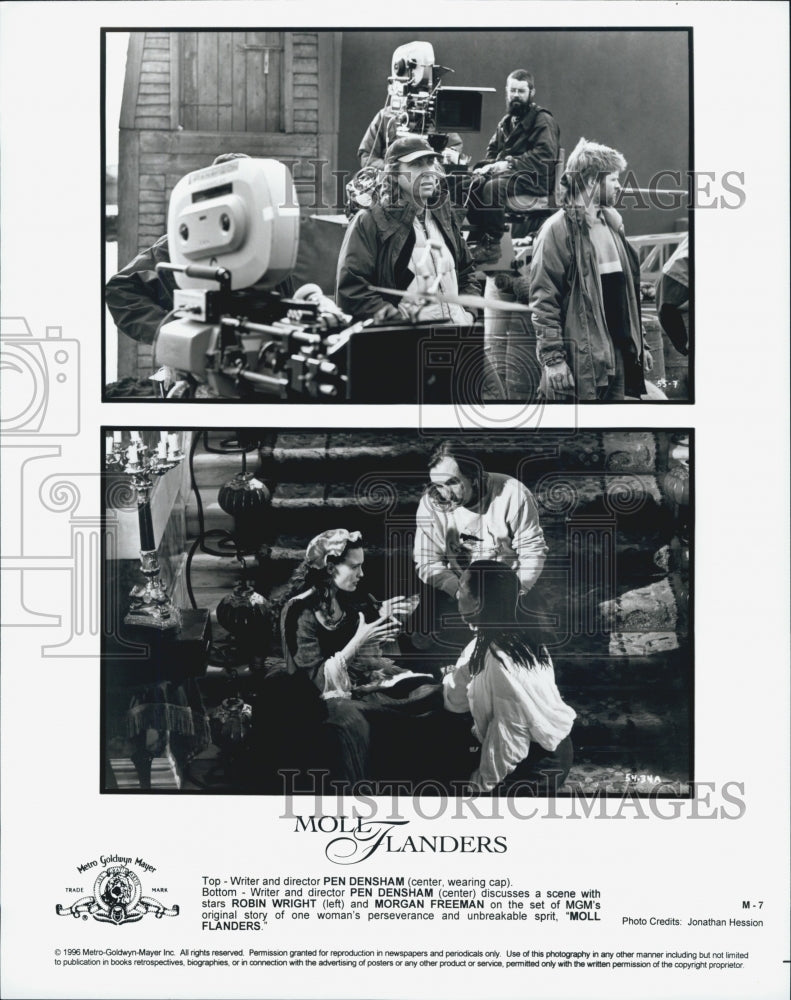 1996 Press Photo &quot;Moll Flanders&quot; Director Pen Densham with Robin Wright Morgan - Historic Images