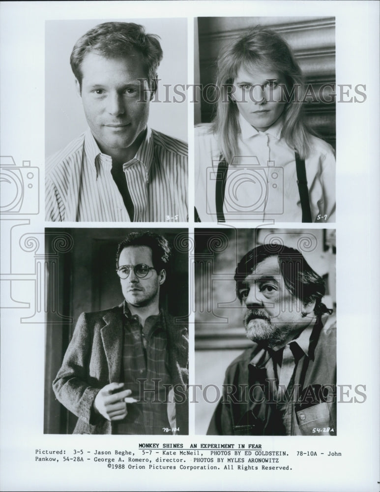 1988 Press Photo "Monkey Shines" Starring Kate McNeil John Pankow Director - Historic Images