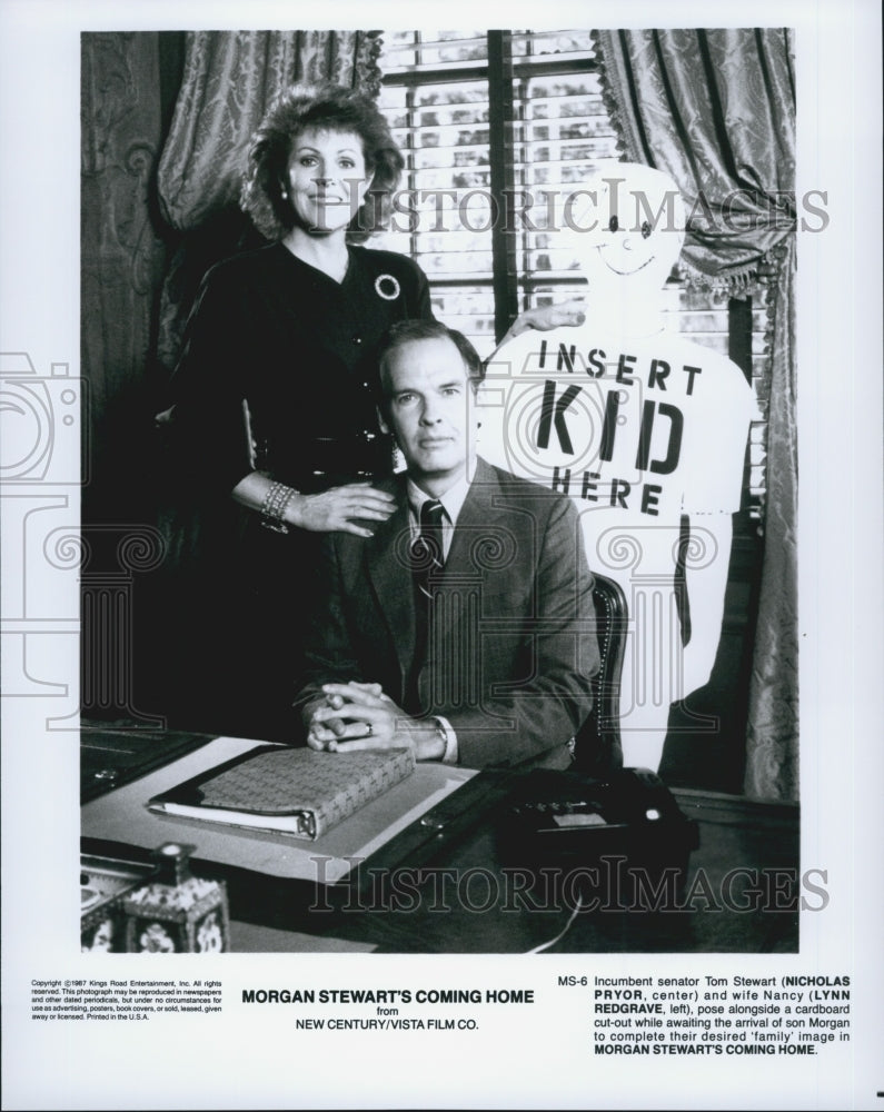 1987 Press Photo "Morgan Stewart's Coming Home" Nicholas Pryor,Lynn Redgrave - Historic Images
