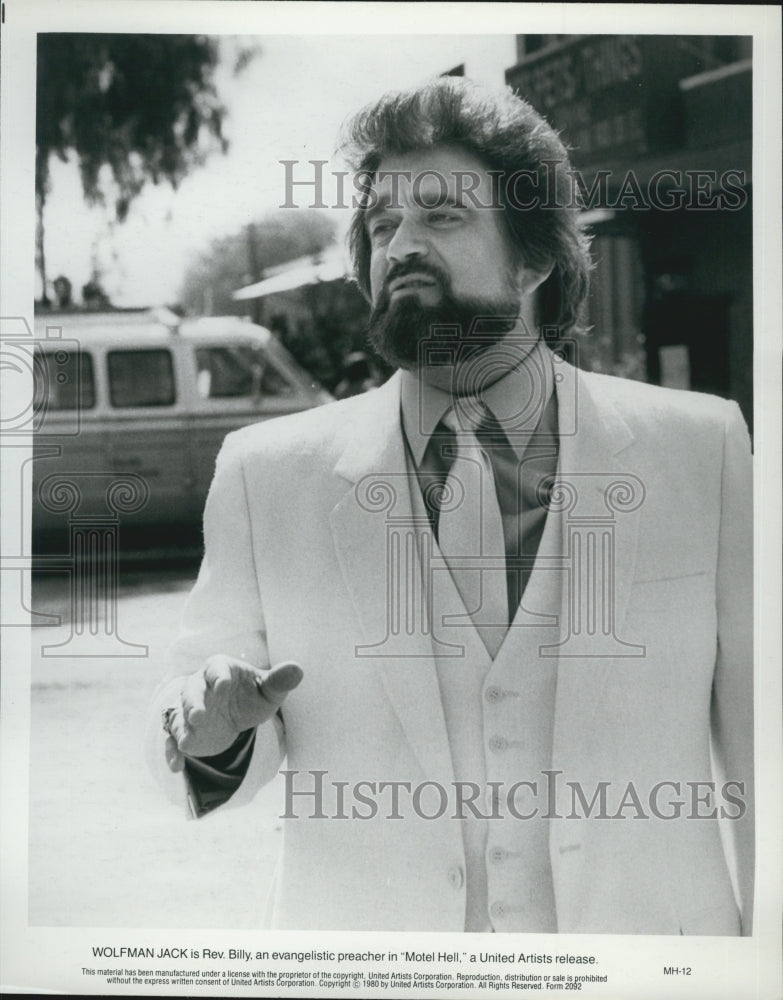 1980 Press Photo Wolfman Jack in &quot;Motel Hell&quot; - Historic Images