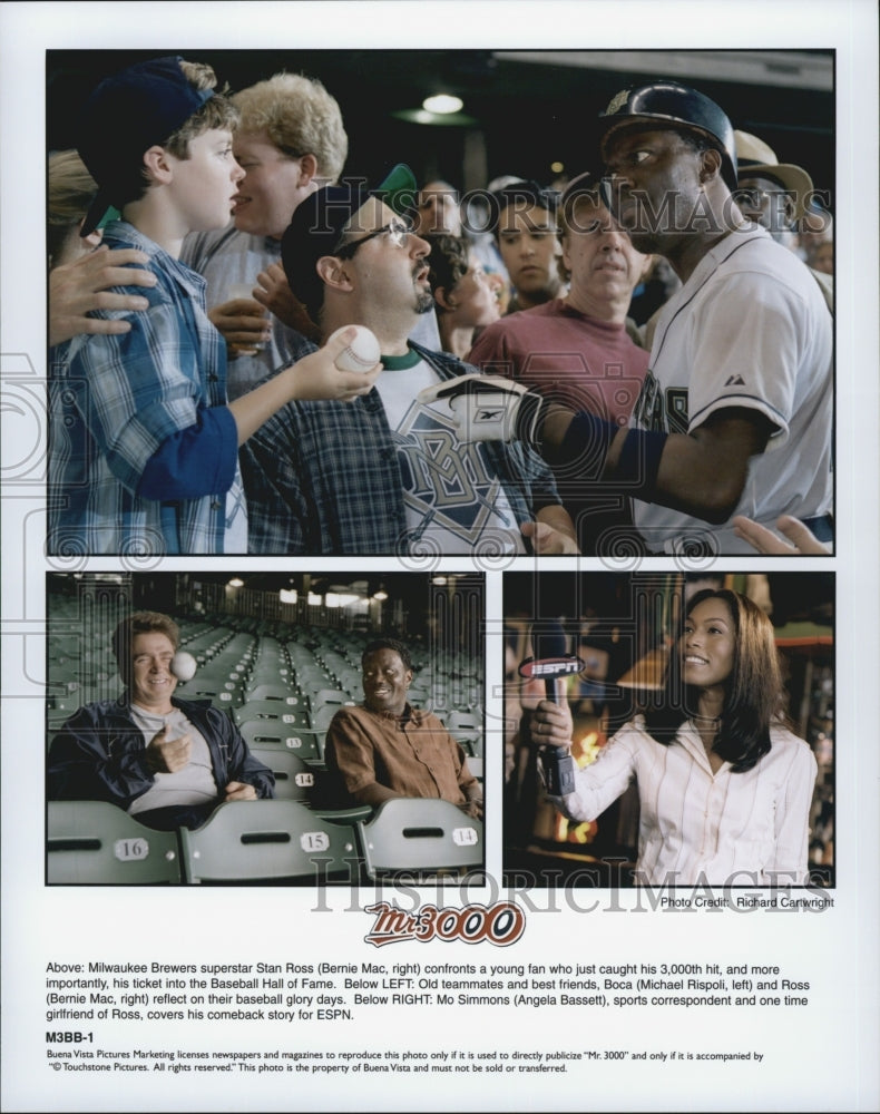 2004 Press Photo Actor Bernie Mac, Angela Bassett in &quot;Mr. 3000&quot; Film - Historic Images