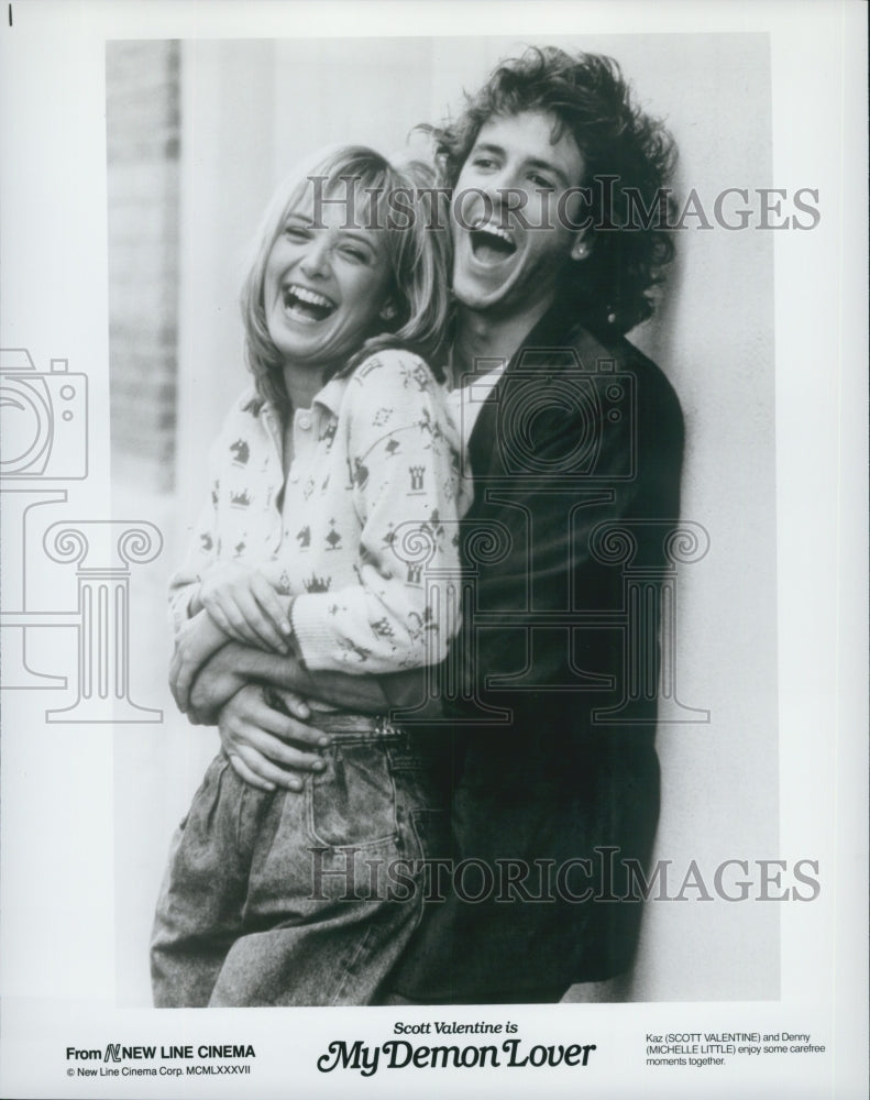 1987 Press Photo Actors Scott Valentine And Michelle Little "My Demon Lover" - Historic Images