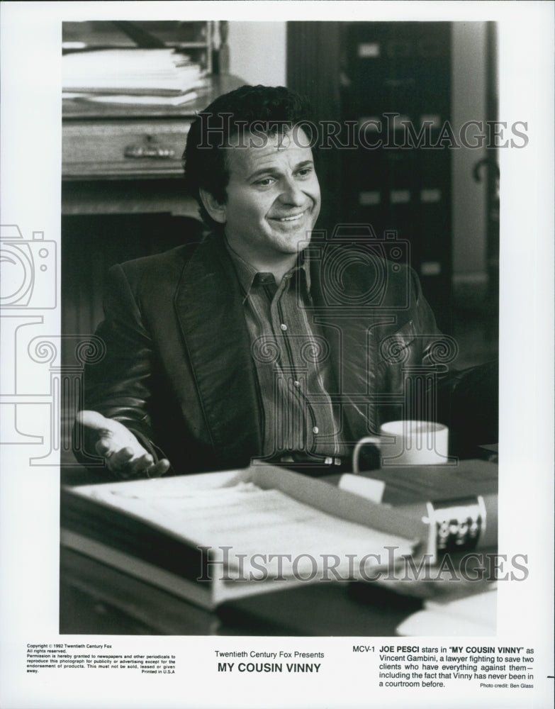 1982 Press Photo Joe Pesci in "My Cousin Vinny" - Historic Images