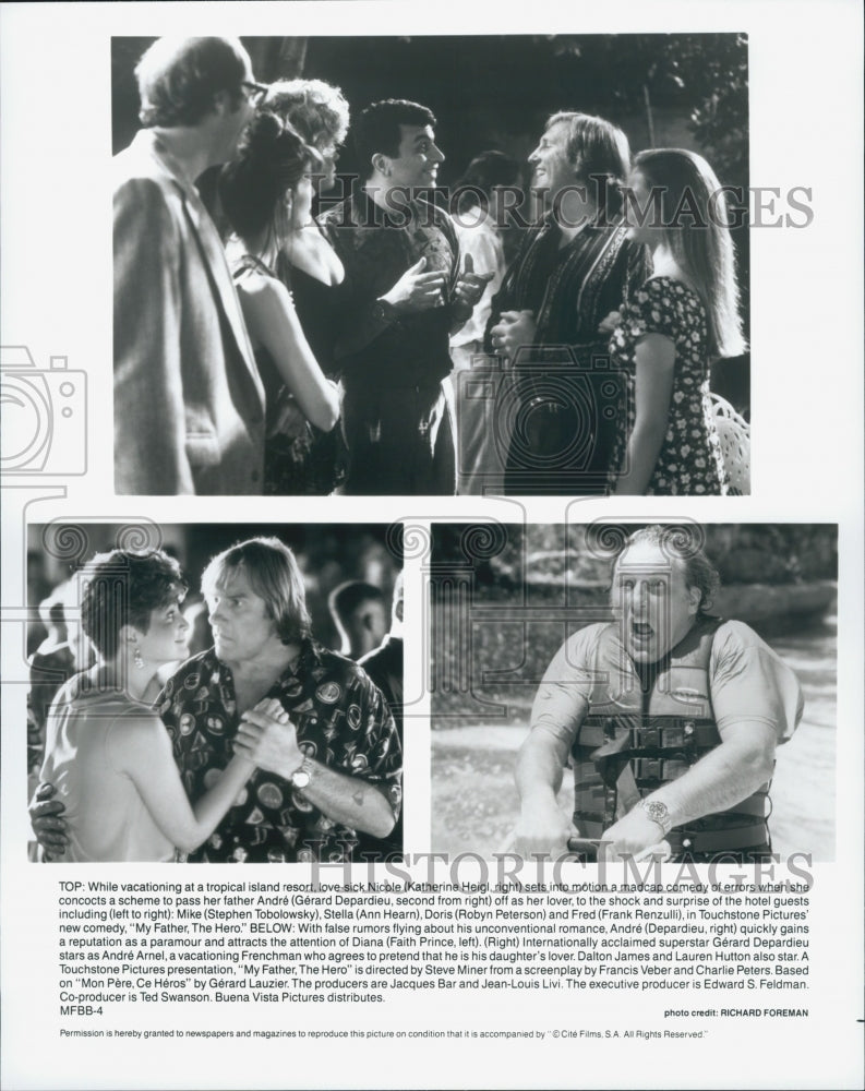 1994 Press Photo Gerard Depardieu, Katherine Heigl "My Father, The Hero" - Historic Images