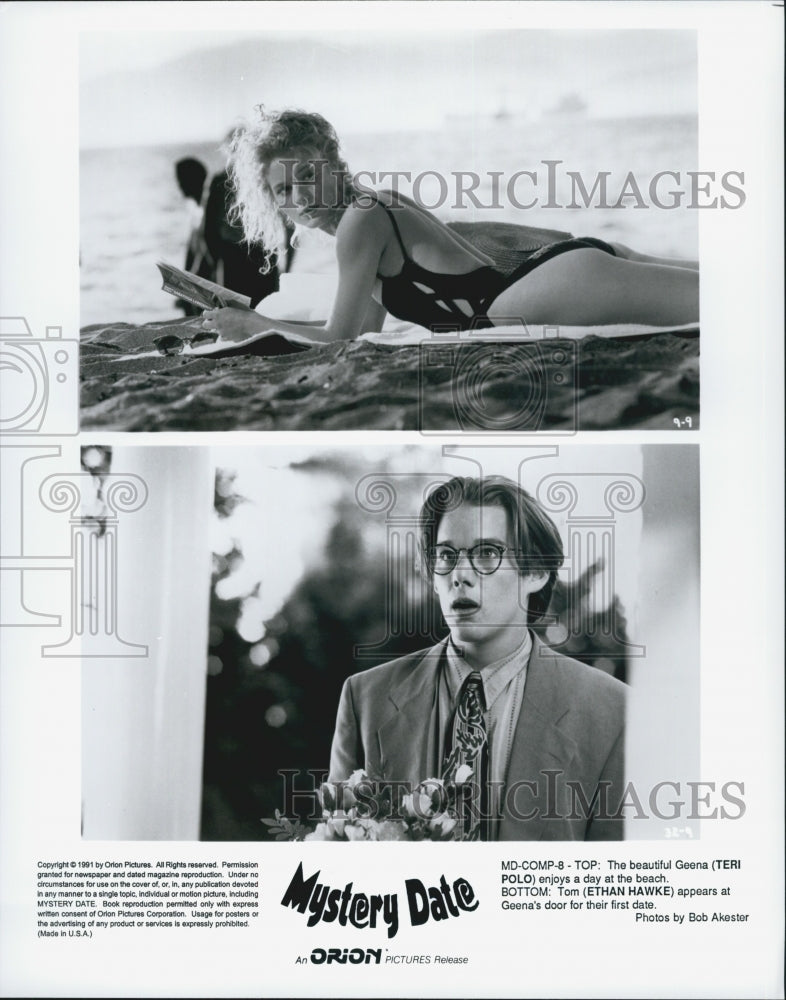 1991 Press Photo "Mystery Date" Teri Polo, Ethan Hawke - Historic Images