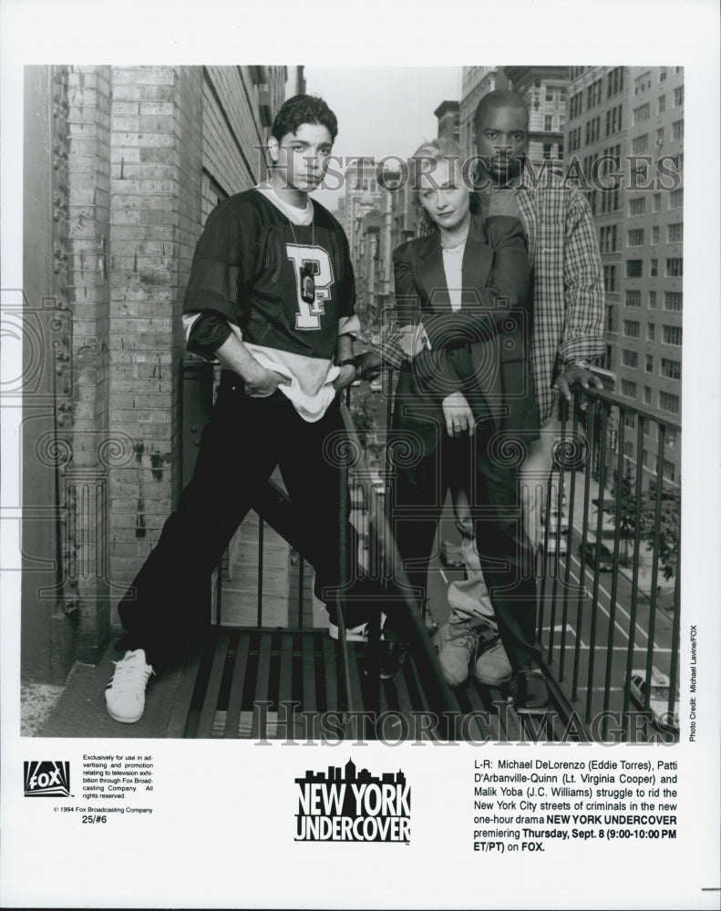 1994 Press Photo M. Delorenzo, P. D'Arbanville-Quinn "New York Undercover" - Historic Images