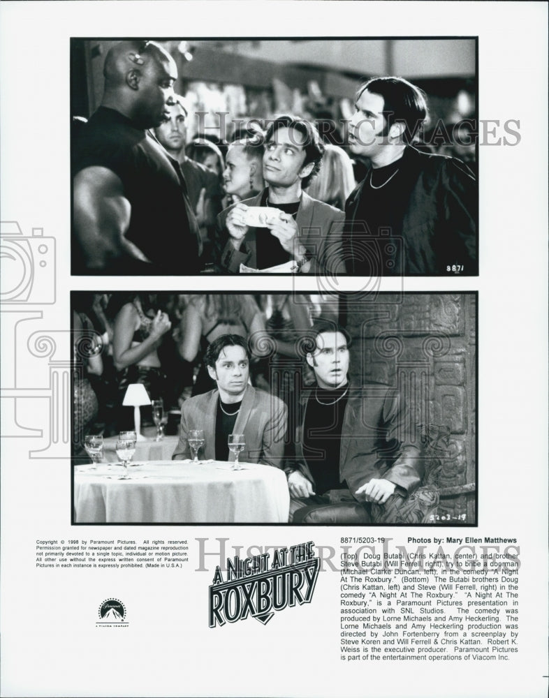 1998 Press Photo Chris Kattan and Will Ferrell in "A Night at the Roxbury" - Historic Images