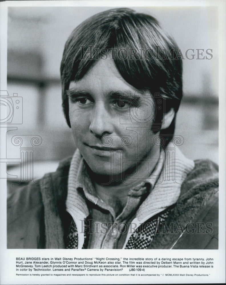 1982 Press Photo Beau Bridges in Walt Disney Productions&#39; &quot;Night Crossing&quot; - Historic Images