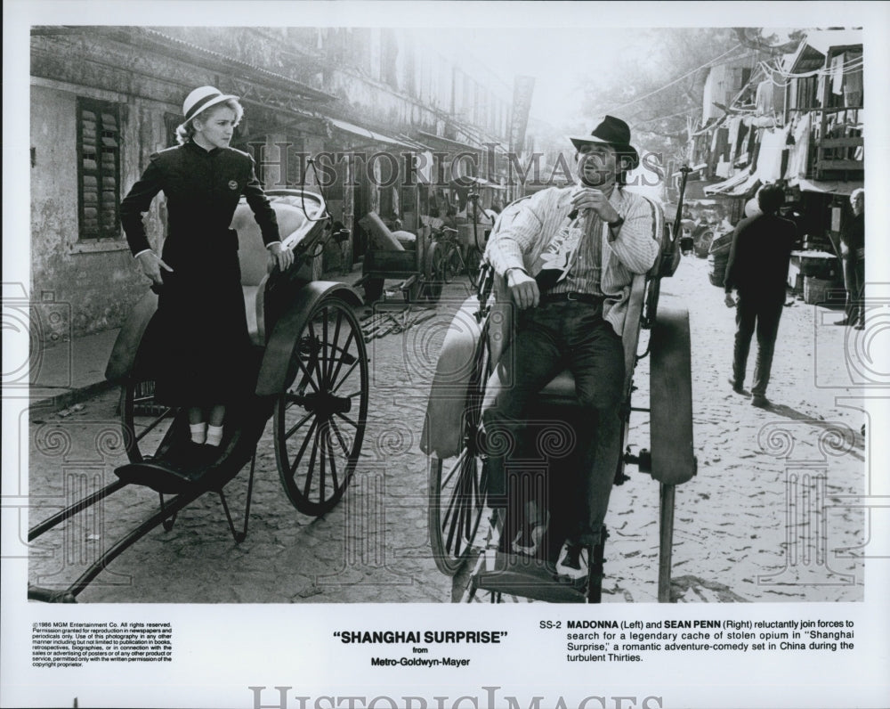 1986 Press Photo Madonna and Sean Penn in &quot;Shanghai Surprise&quot; - Historic Images