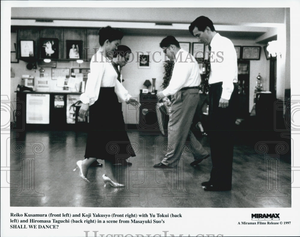 1997 Press Photo Reiko Kusamura, Koji Yakusyo, Yu Tokui in &quot;Shall We Dance?&quot; - Historic Images