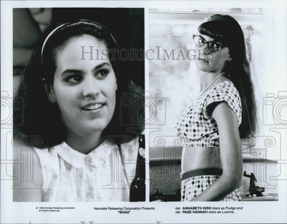 1989 Press Photo Annabeth Gish and Page Hannah in &quot;Shag&quot; - Historic Images