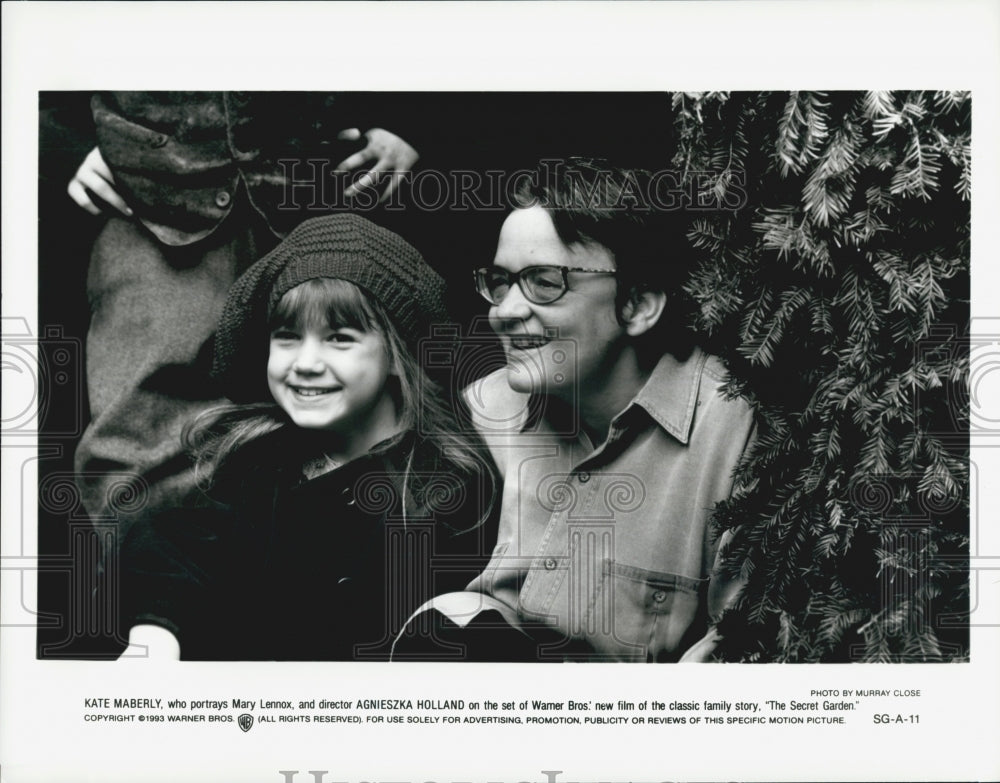 1992 Press Photo Kate Maberly Agnieszka Holland Director of "The Secret Garden" - Historic Images