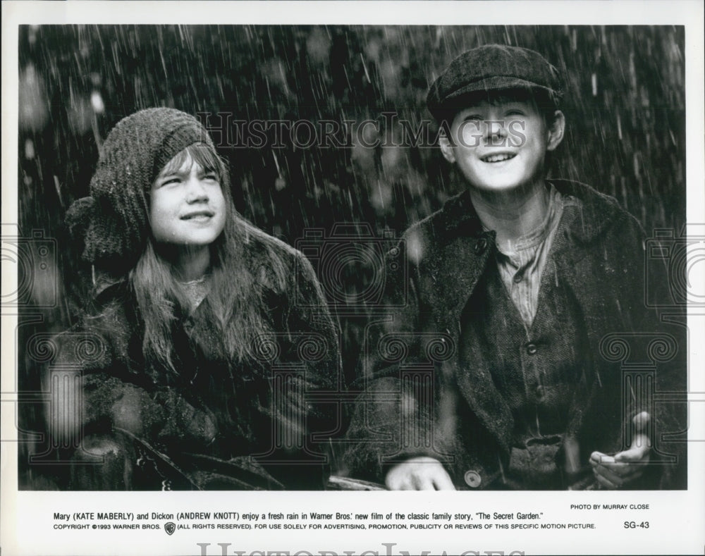 1993 Press Photo Kate Maberly and Andrew Knott in "The Secret Garden" - Historic Images
