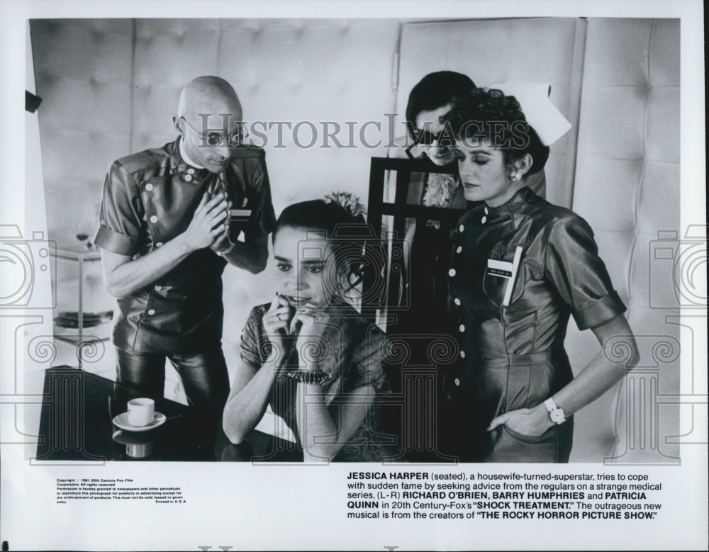 1981 Press Photo Harper, O&#39;Brien, Humphries And Quinn In &quot;Shock Treatment&quot; - Historic Images