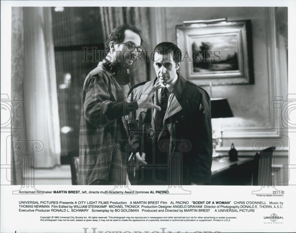 1992 Press Photo Martin Brest And Al Pacino In "Scent Of A Woman" - Historic Images