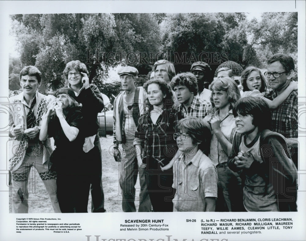 1979 Press Photo Benjamin, Leachman, Masur, Mulligan & Teefy In "Scavenger Hunt" - Historic Images
