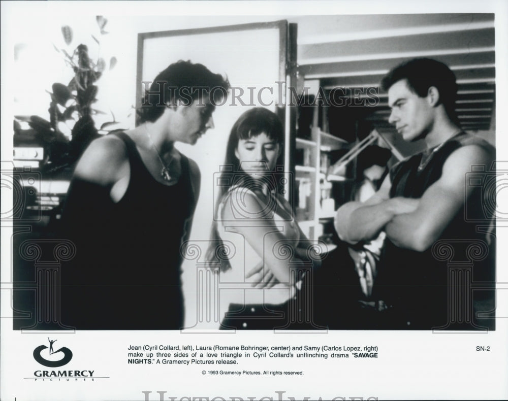 1993 Press Photo Collard, Lopez And Bohringer In "Savage Nights" - Historic Images