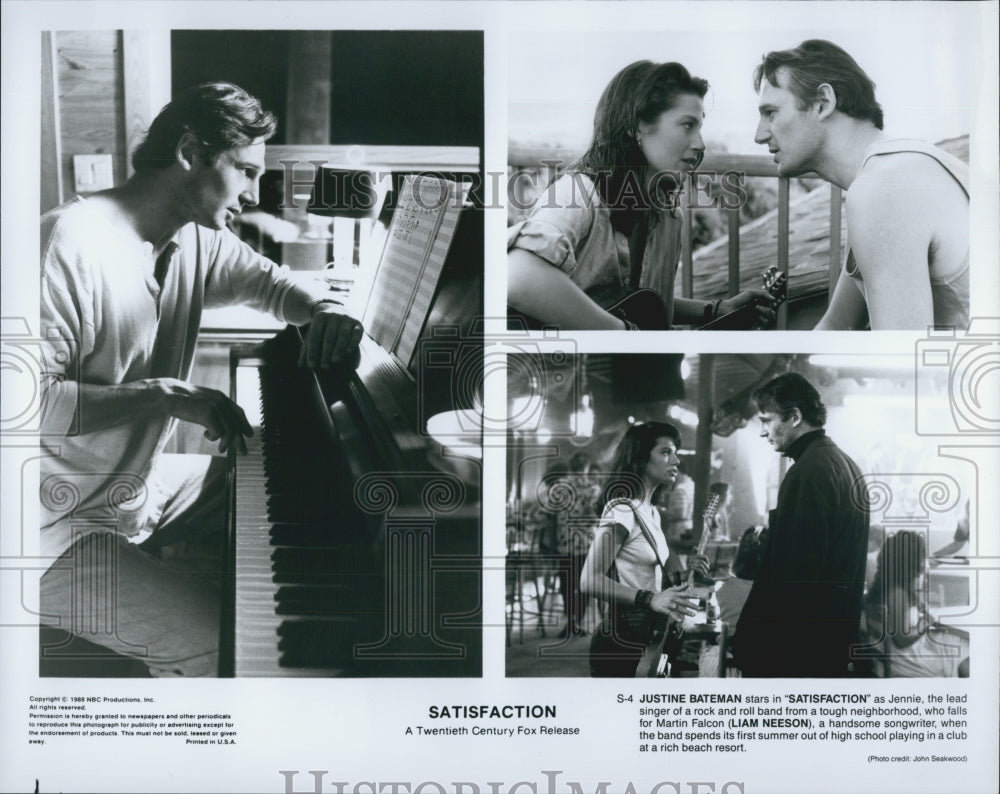 1988 Press Photo Justine Bateman And Liam Neeson In &quot;Satisfaction&quot; - Historic Images